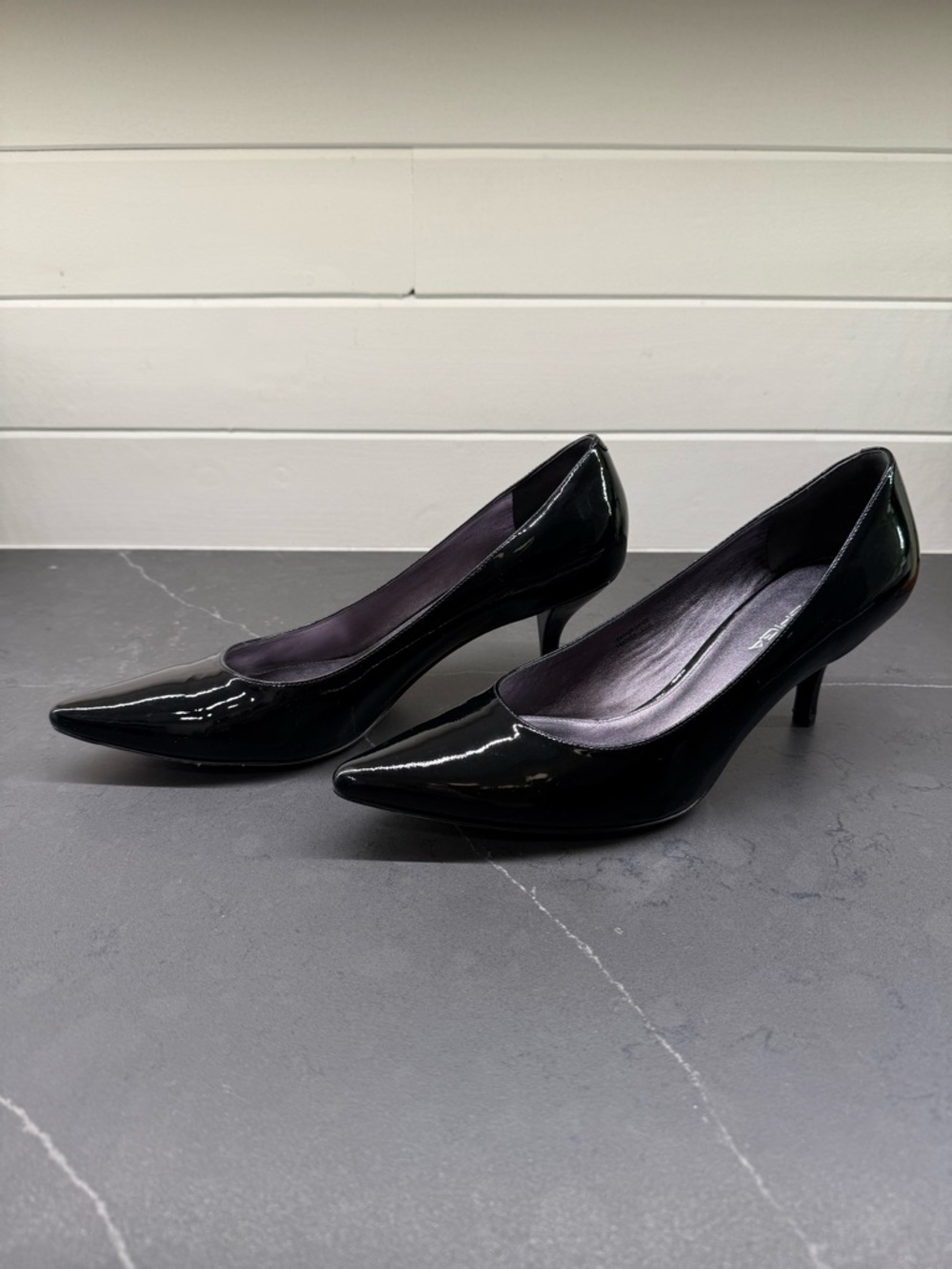 Bia Spiga Black Patent Pointed-Toe Pumps